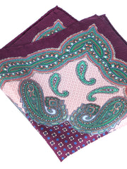 Fazzoletto da taschino bordeaux in pura seta stampata NICOLO'