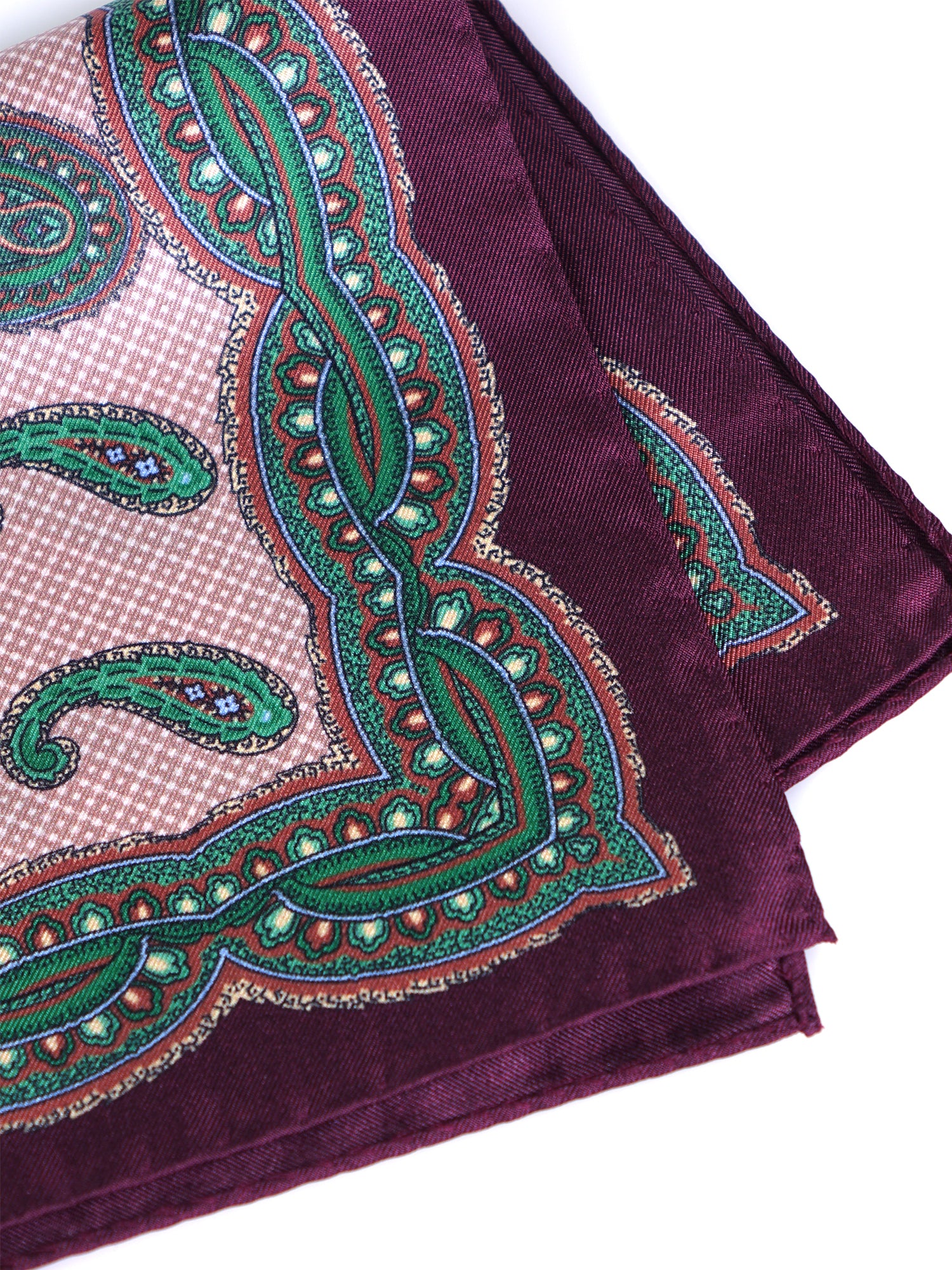 Fazzoletto da taschino bordeaux in pura seta stampata NICOLO'