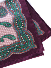 Fazzoletto da taschino bordeaux in pura seta stampata NICOLO'