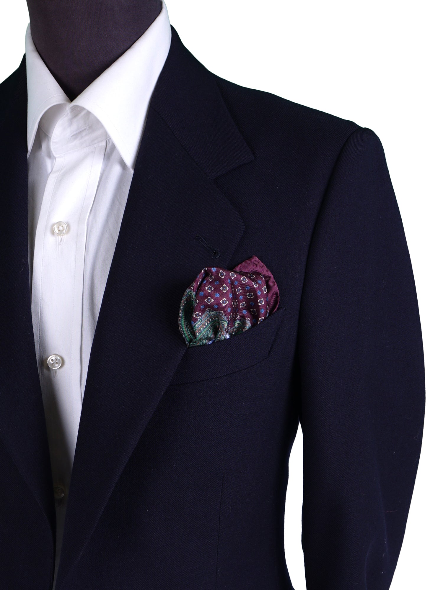 Fazzoletto da taschino bordeaux in pura seta stampata NICOLO'