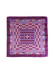 Fazzoletto da taschino bordeaux in pura seta stampata ETNICO