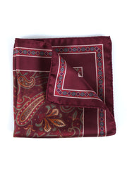 DESIRE Printed Silk Burgundy Pocket Square