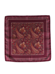 DESIRE Printed Silk Burgundy Pocket Square