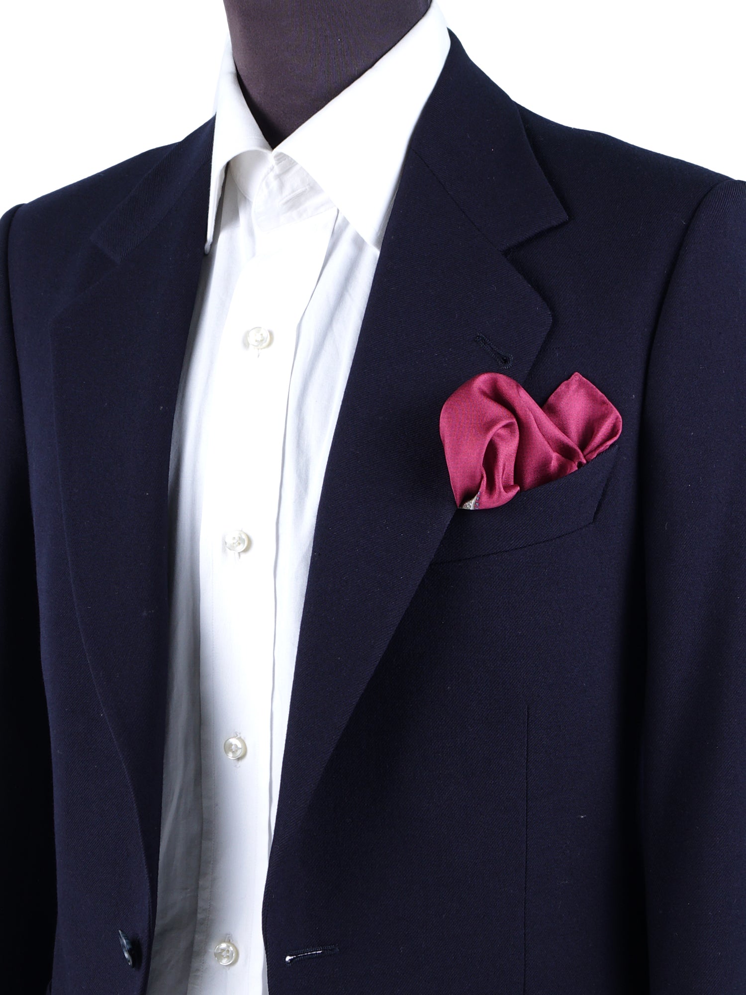 Dark red printed silk pocket square ROSITA