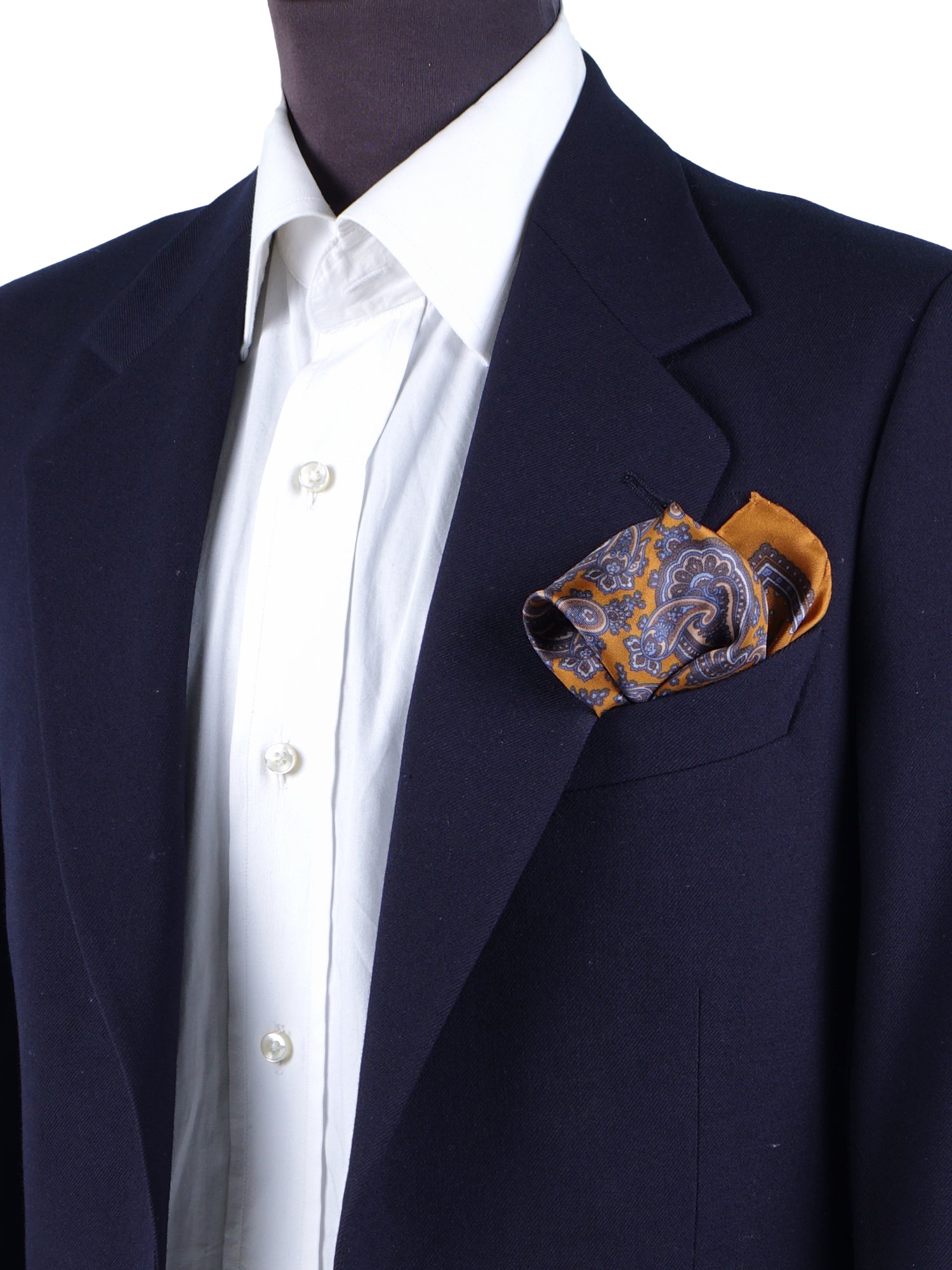 FOSTER Printed Silk Orange Pocket Square