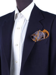 FOSTER Printed Silk Orange Pocket Square