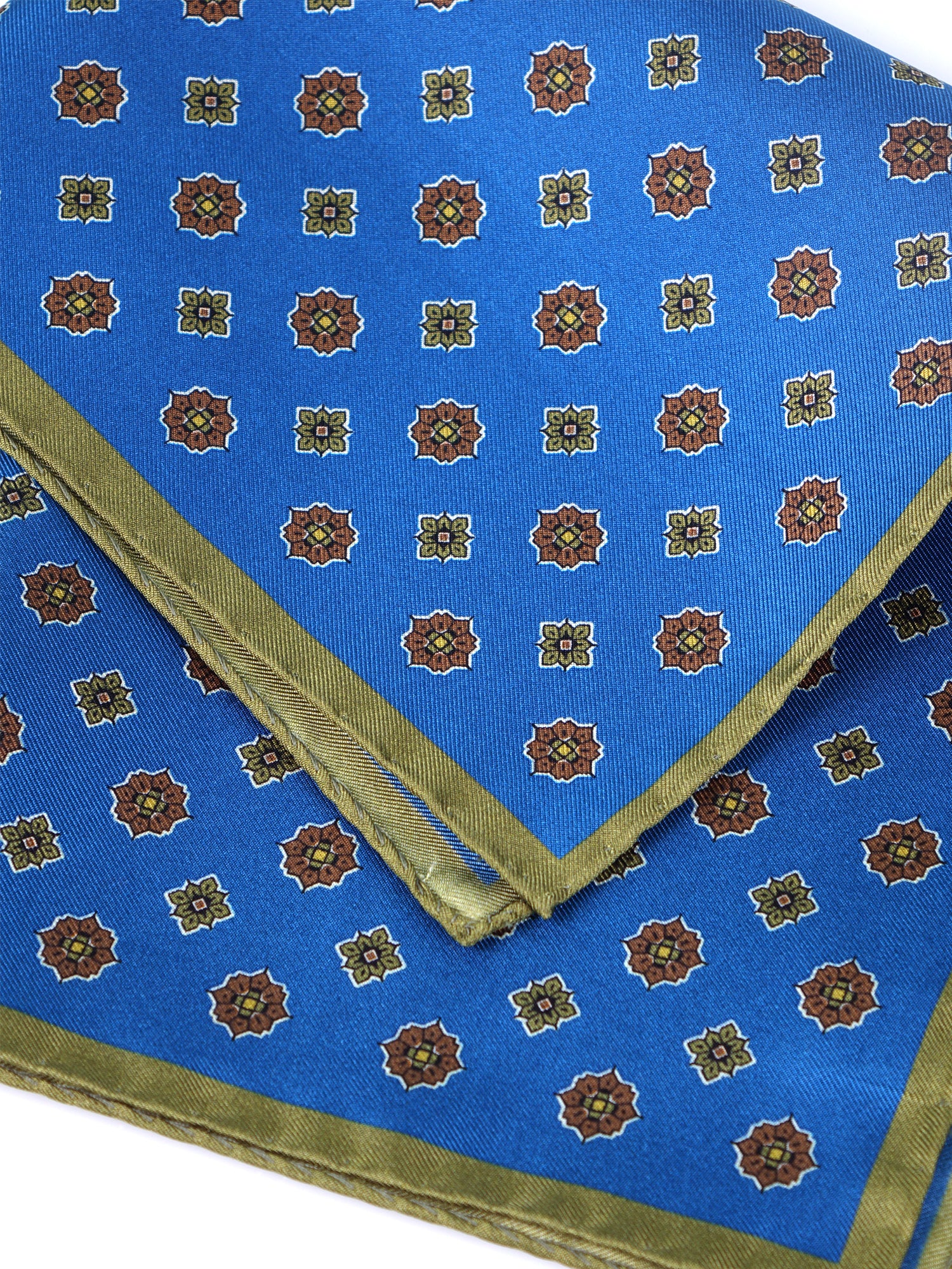 Fazzoletto ottanio da taschino in pura seta stampata KARMA