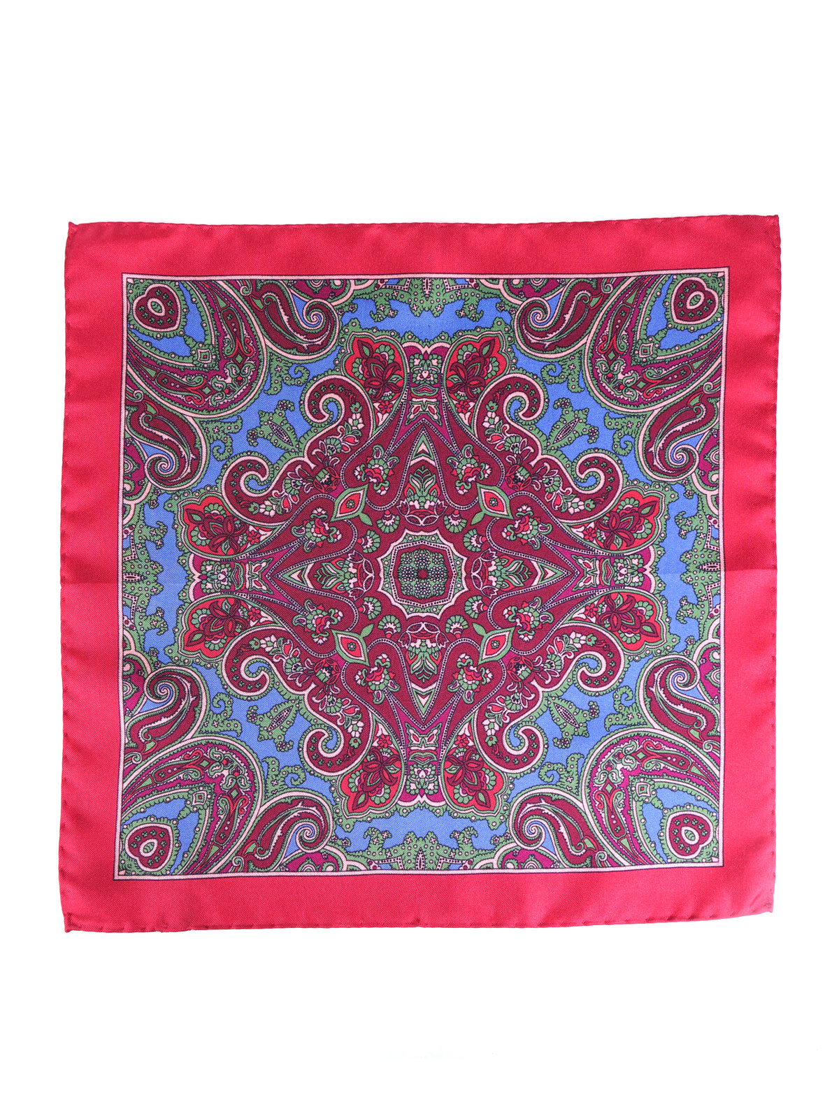 Fazzoletto da taschino rosso in pura seta stampata GERARDO