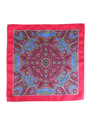 Fazzoletto da taschino rosso in pura seta stampata GERARDO