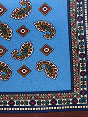 Fazzoletto da taschino celeste in pura seta stampata MILAGO