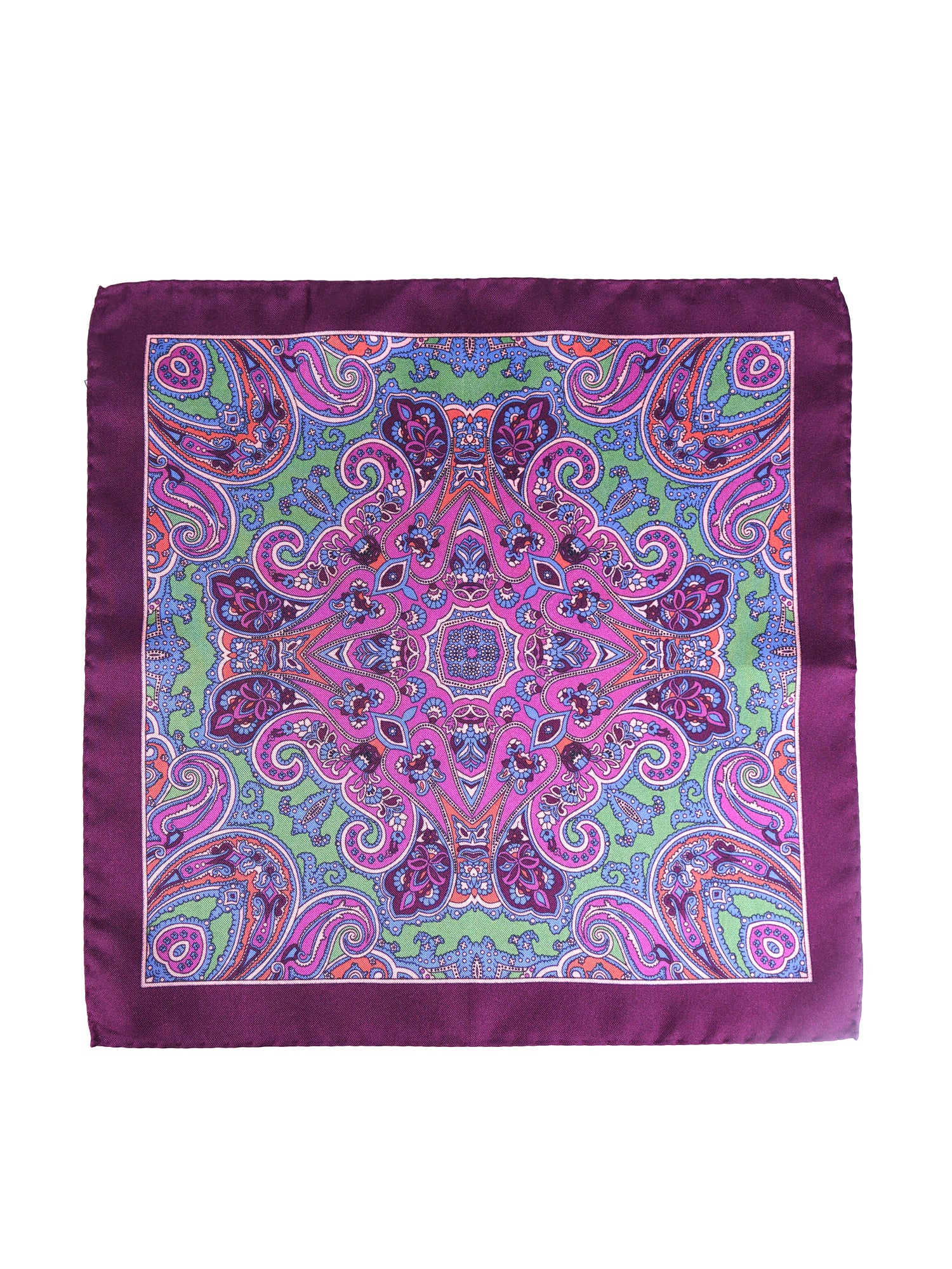 Fazzoletto da taschino vinaccio in pura seta stampata GERARDO