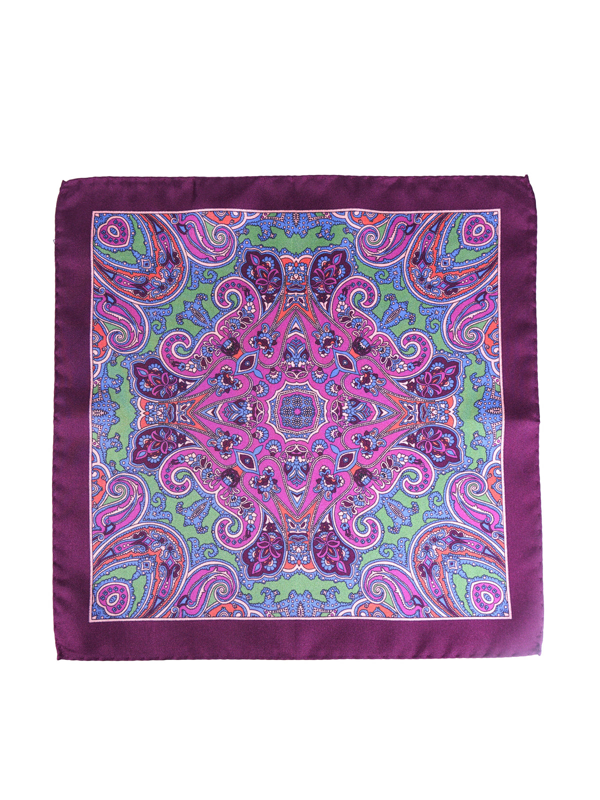 Fazzoletto da taschino vinaccio in pura seta stampata GERARDO