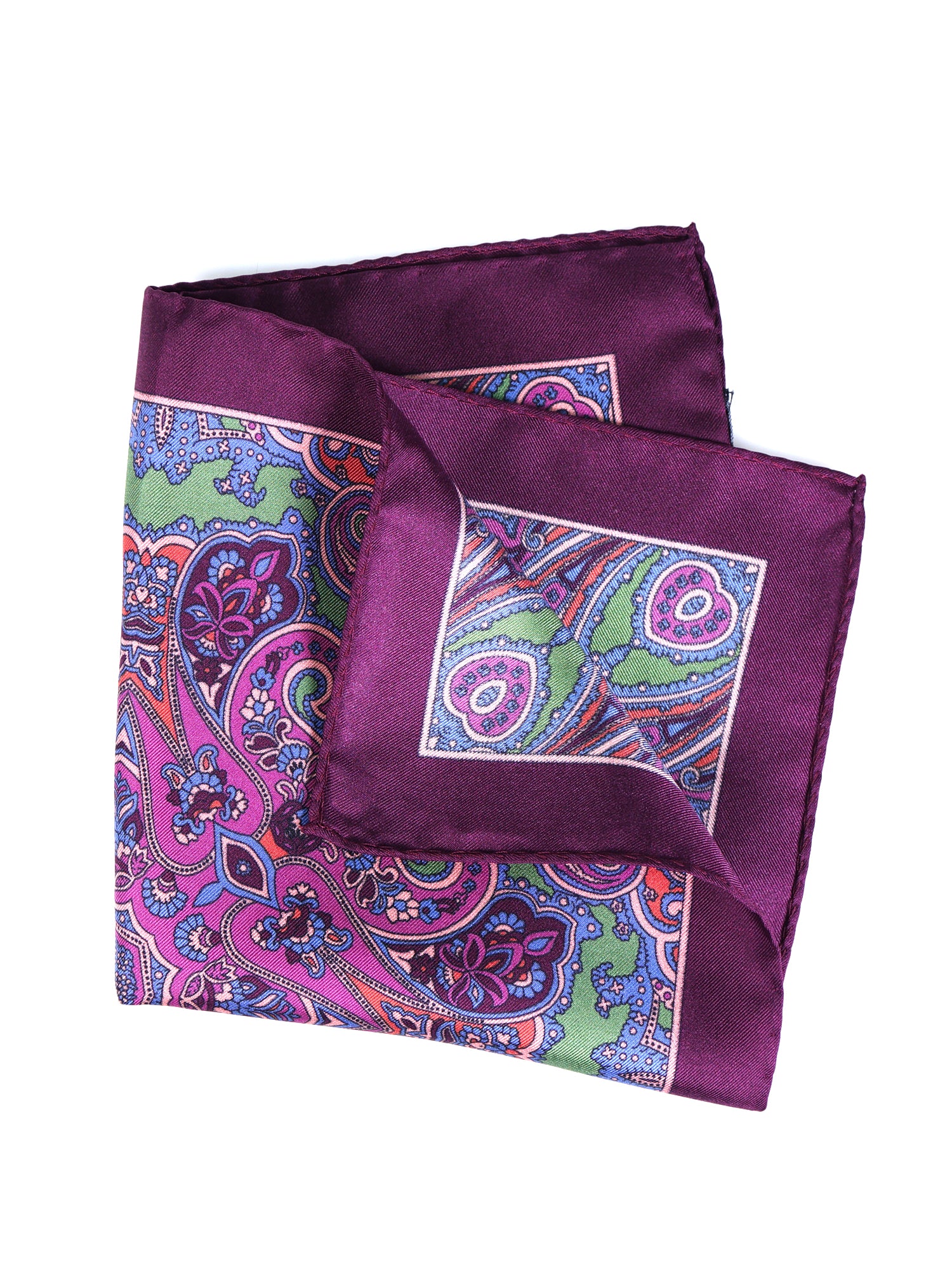 Fazzoletto da taschino vinaccio in pura seta stampata GERARDO