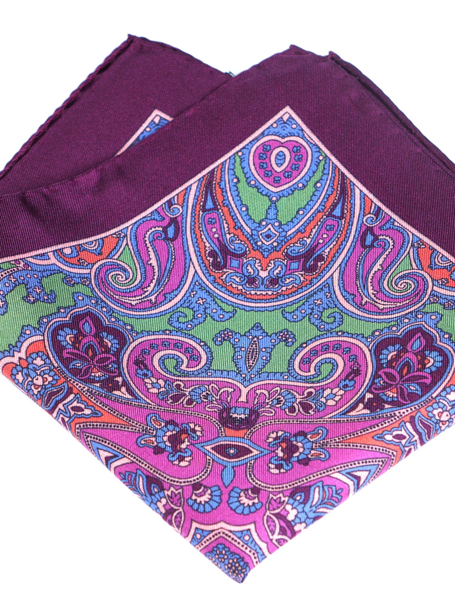 Fazzoletto da taschino vinaccio in pura seta stampata GERARDO