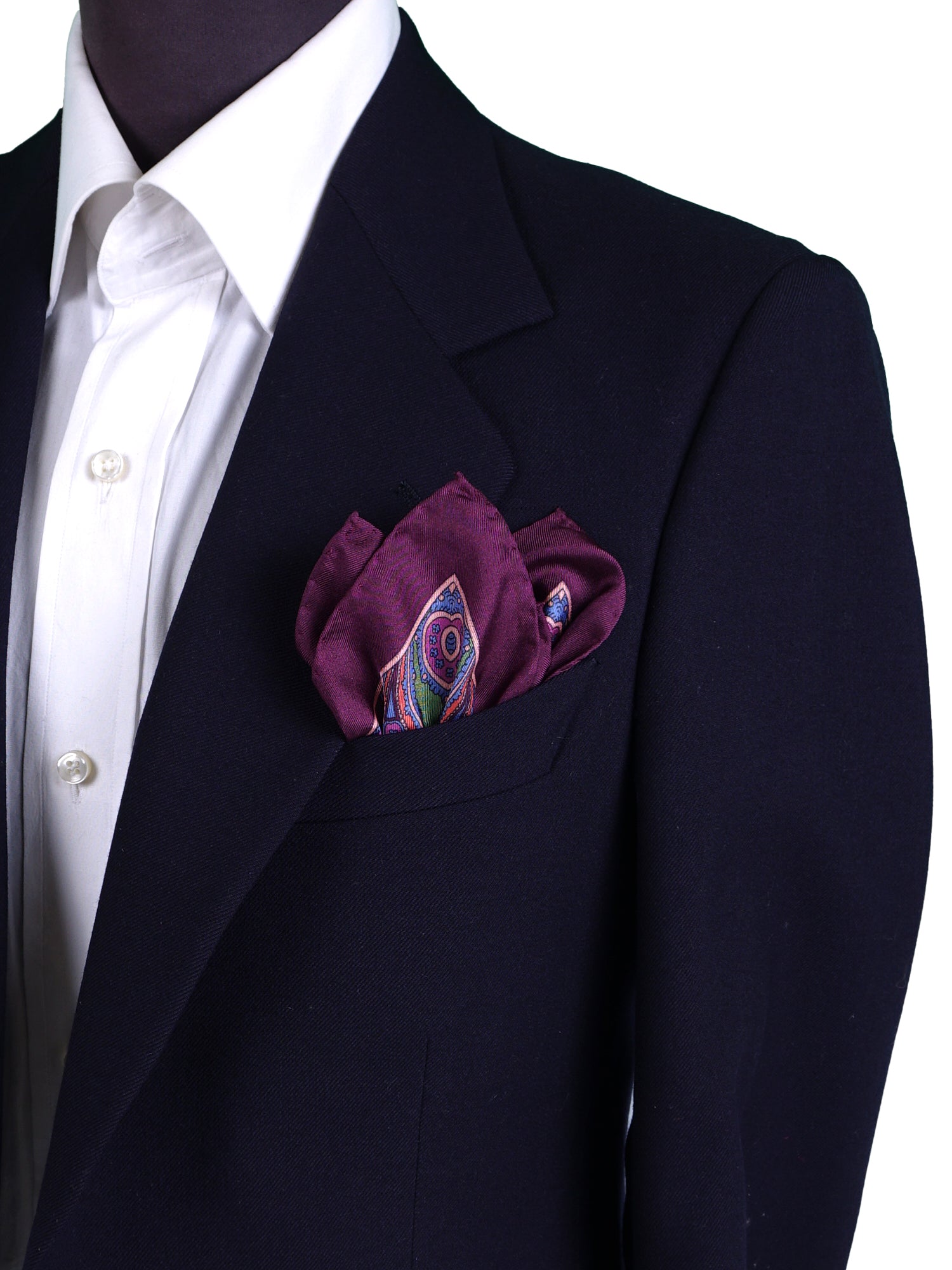 Fazzoletto da taschino vinaccio in pura seta stampata GERARDO