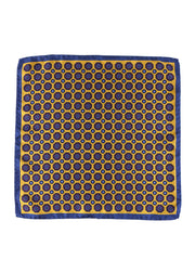 NINETTA Yellow Printed Silk Pocket Square