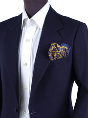 NINETTA Yellow Printed Silk Pocket Square