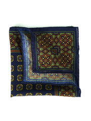 Fazzoletto da taschino blu in lana e cashmere SAMBA