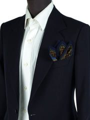 Fazzoletto da taschino blu in lana e cashmere SAMBA