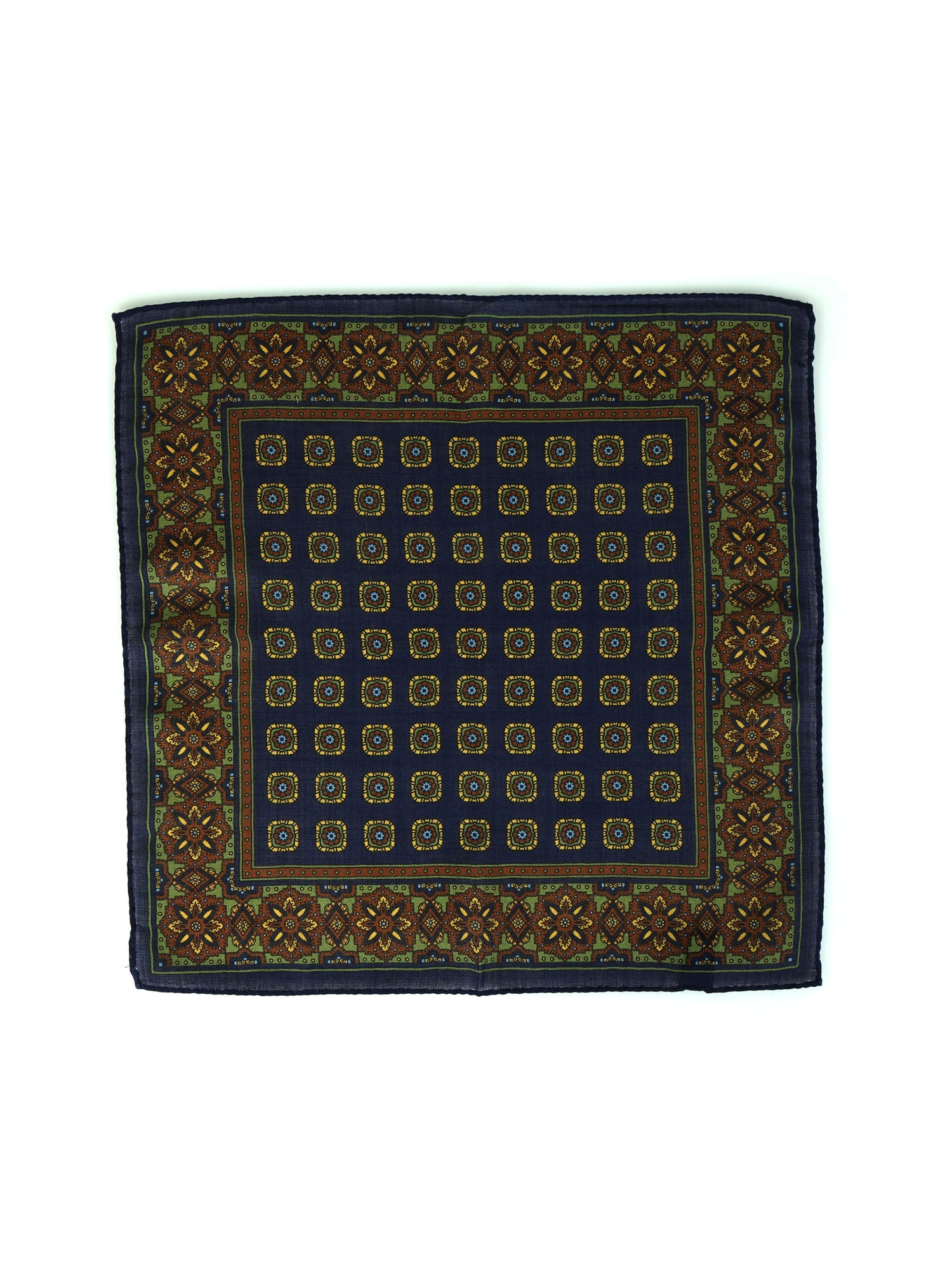 Fazzoletto da taschino blu in lana e cashmere SAMBA