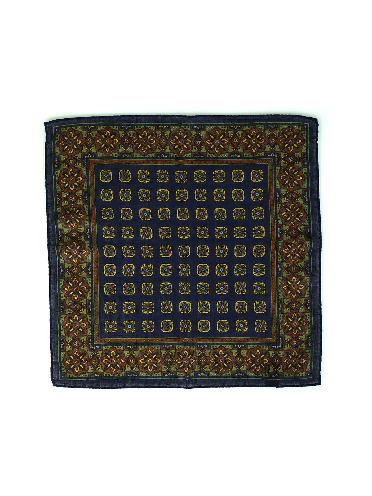 Fazzoletto da taschino blu in lana e cashmere SAMBA