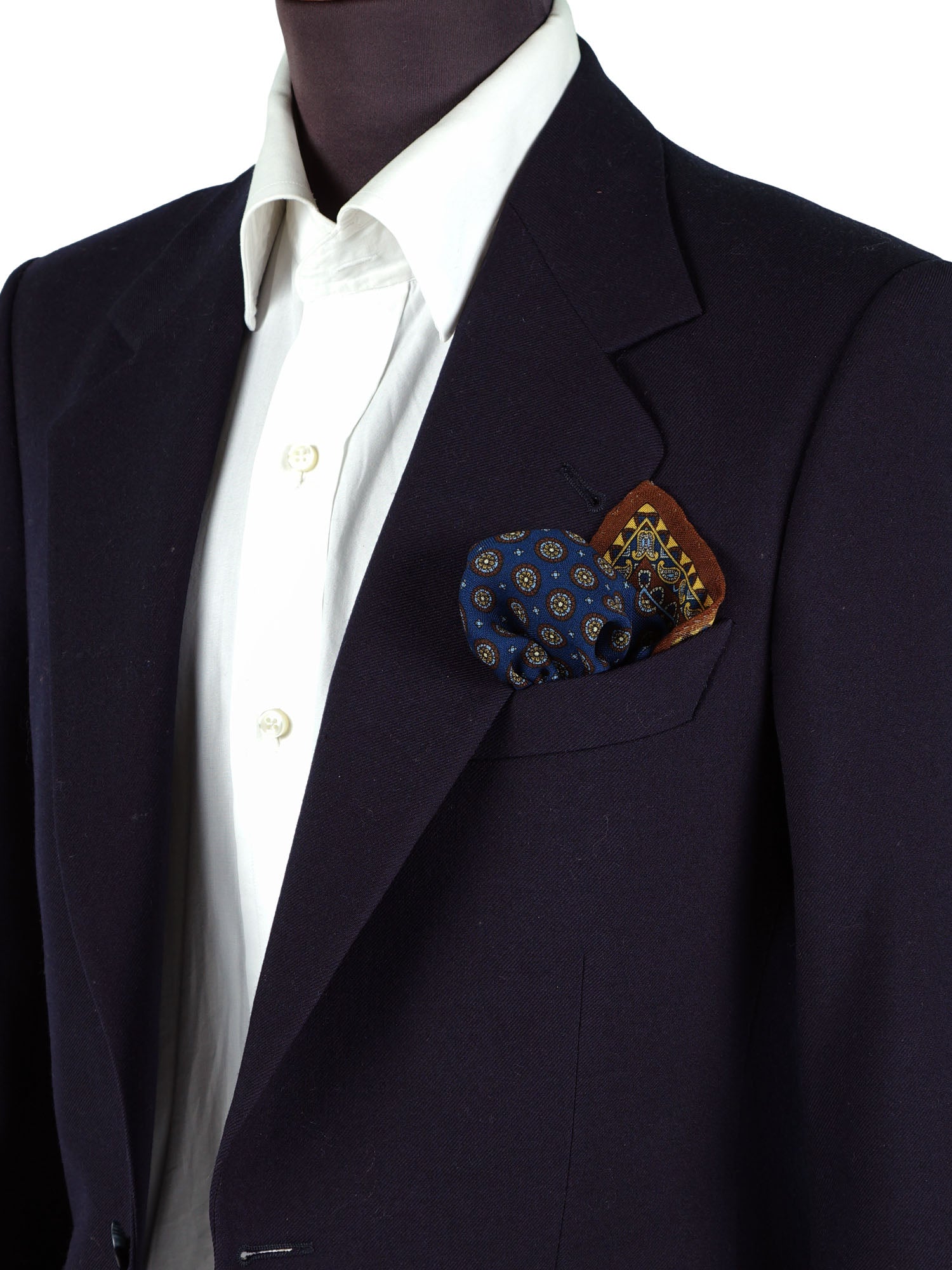 Fazzoletto da taschino blu in lana e cashmere BRITANY