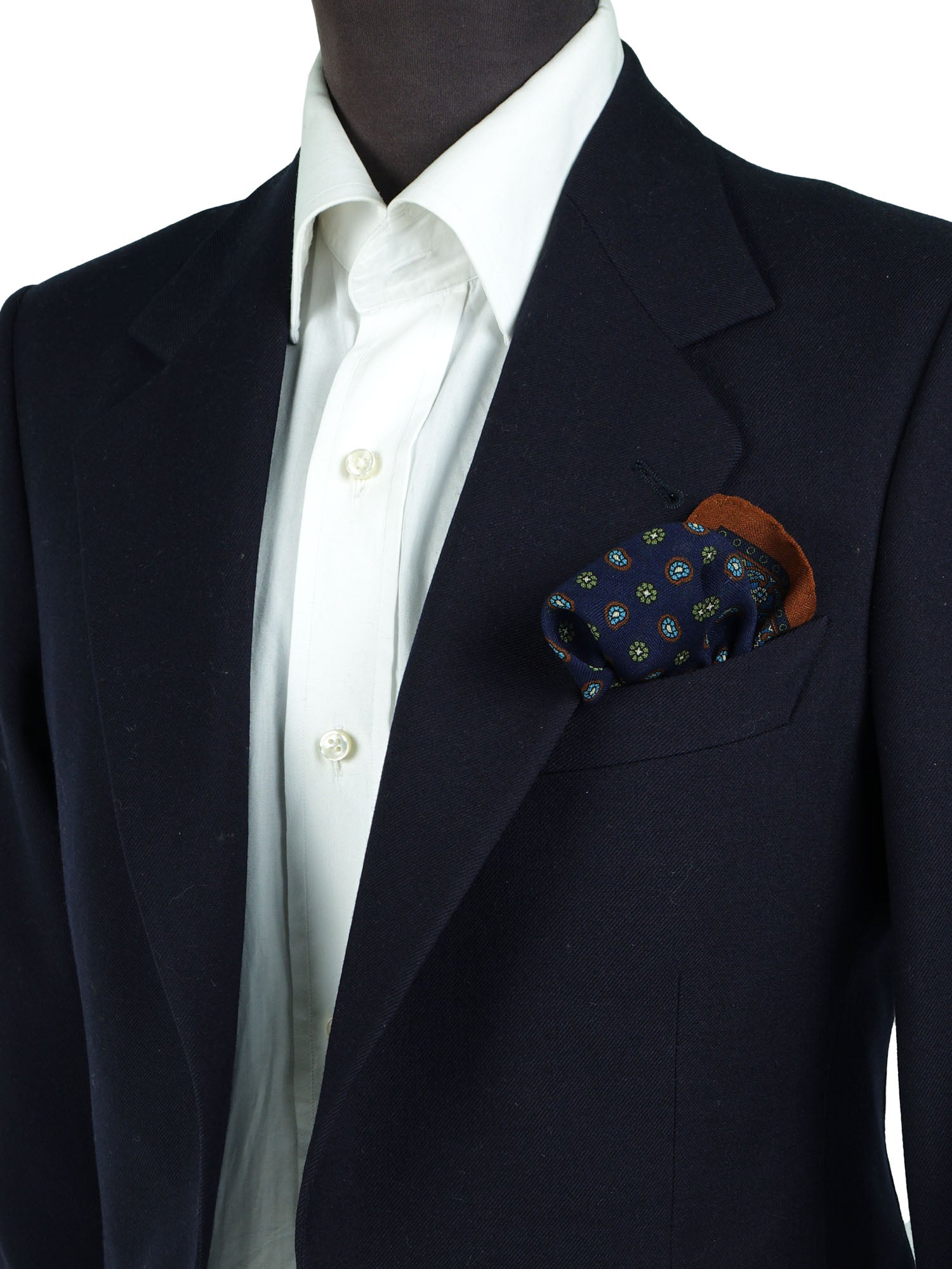 Fazzoletto da taschino blu in lana e cashmere NICOLA