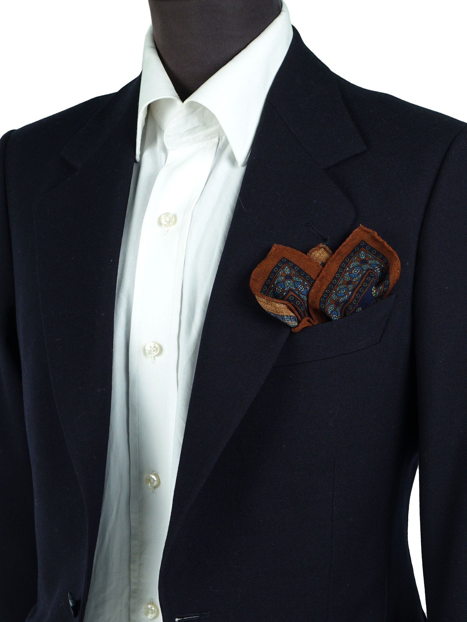 Fazzoletto da taschino blu in lana e cashmere NICOLA