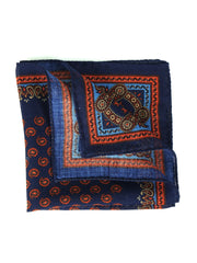 Fazzoletto da taschino blu in lana e cashmere PABLITO