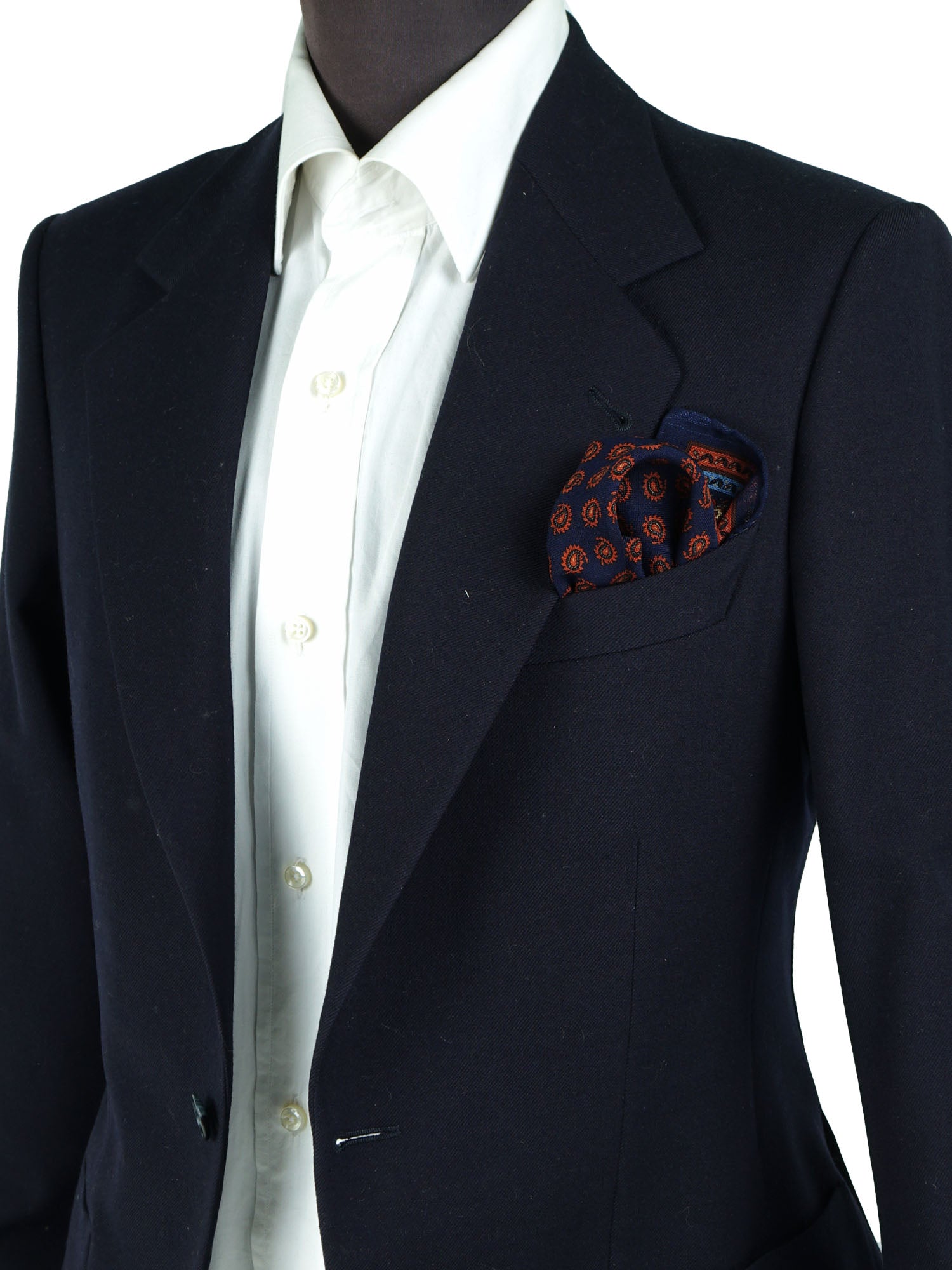 Fazzoletto da taschino blu in lana e cashmere PABLITO