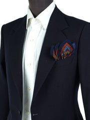 Fazzoletto da taschino blu in lana e cashmere PABLITO