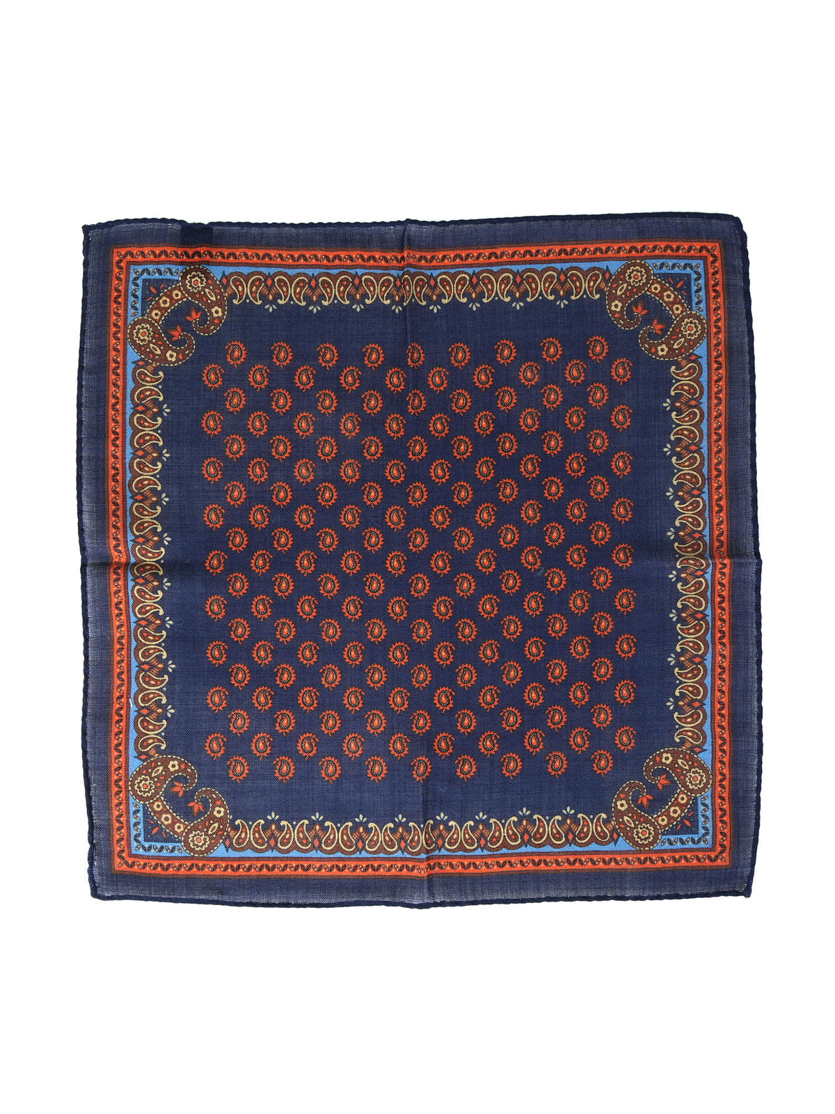 Fazzoletto da taschino blu in lana e cashmere PABLITO