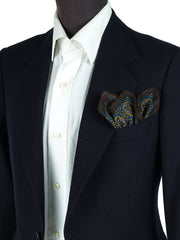 Fazzoletto da taschino marrone in lana e cashmere SAMBA