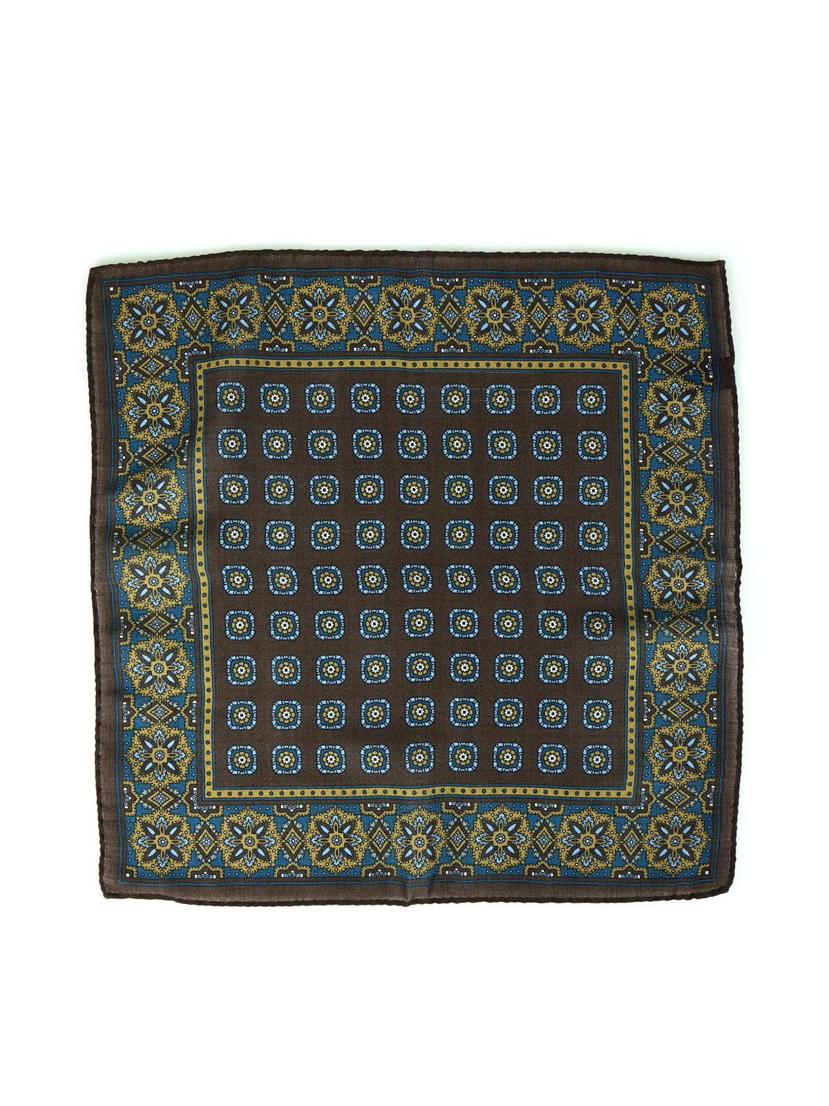 Fazzoletto da taschino marrone in lana e cashmere SAMBA