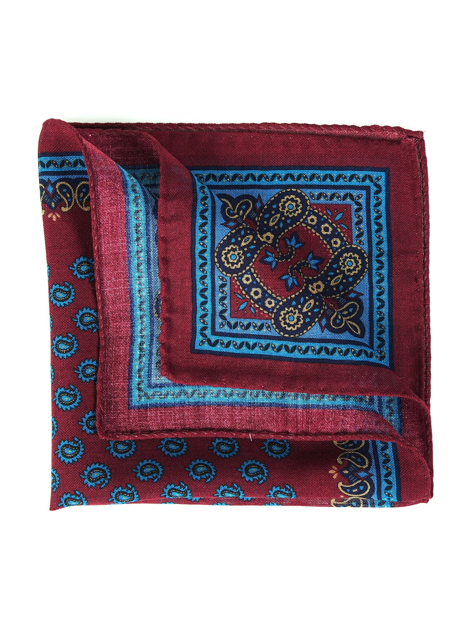 Fazzoletto da taschino bordeaux in lana e cashmere PABLITO