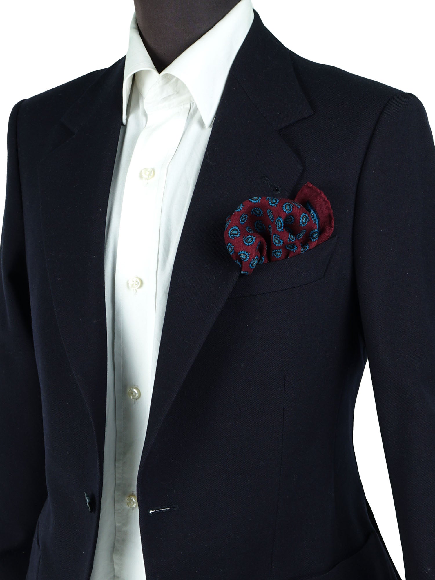 Fazzoletto da taschino bordeaux in lana e cashmere PABLITO