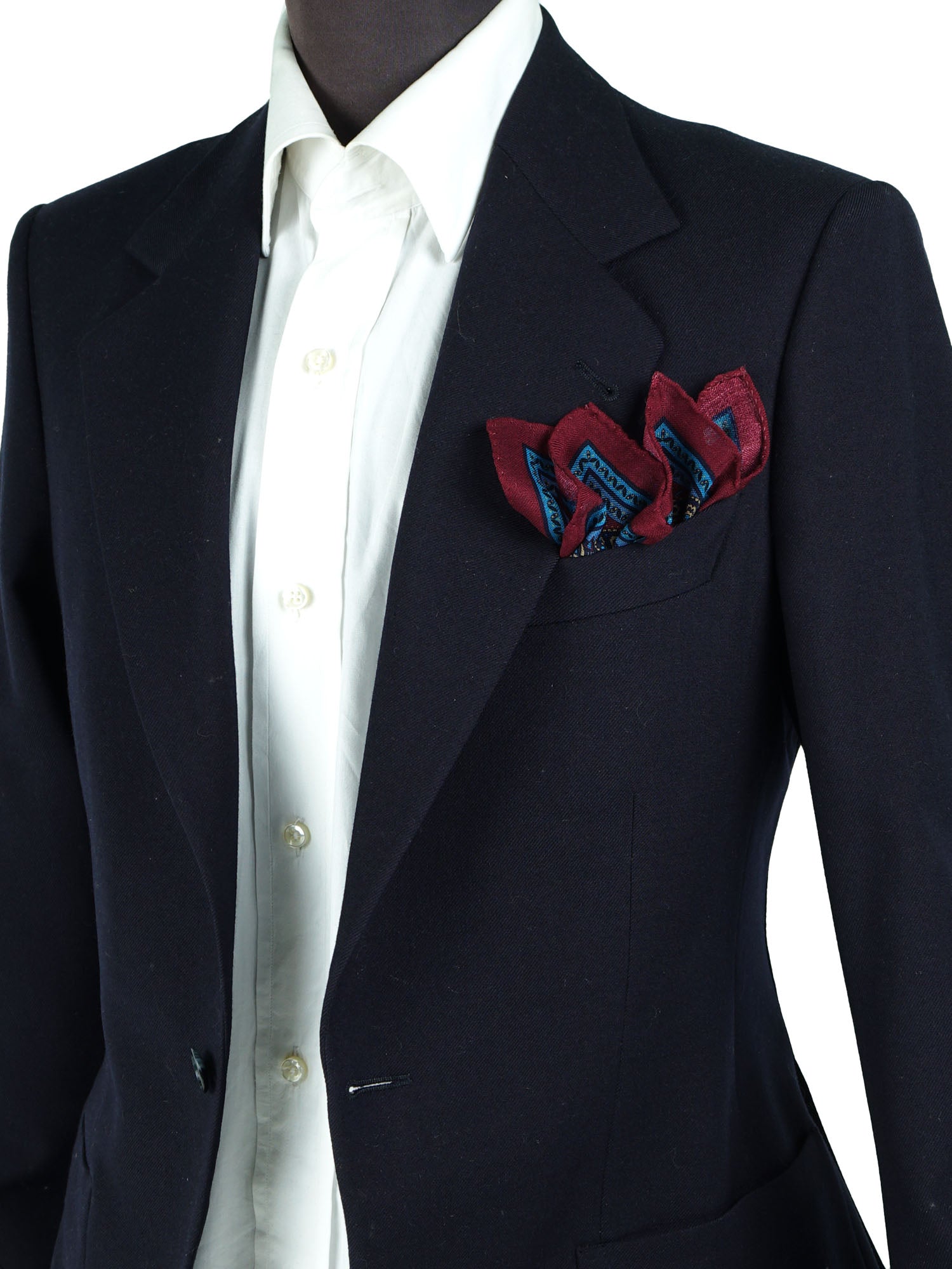 Fazzoletto da taschino bordeaux in lana e cashmere PABLITO