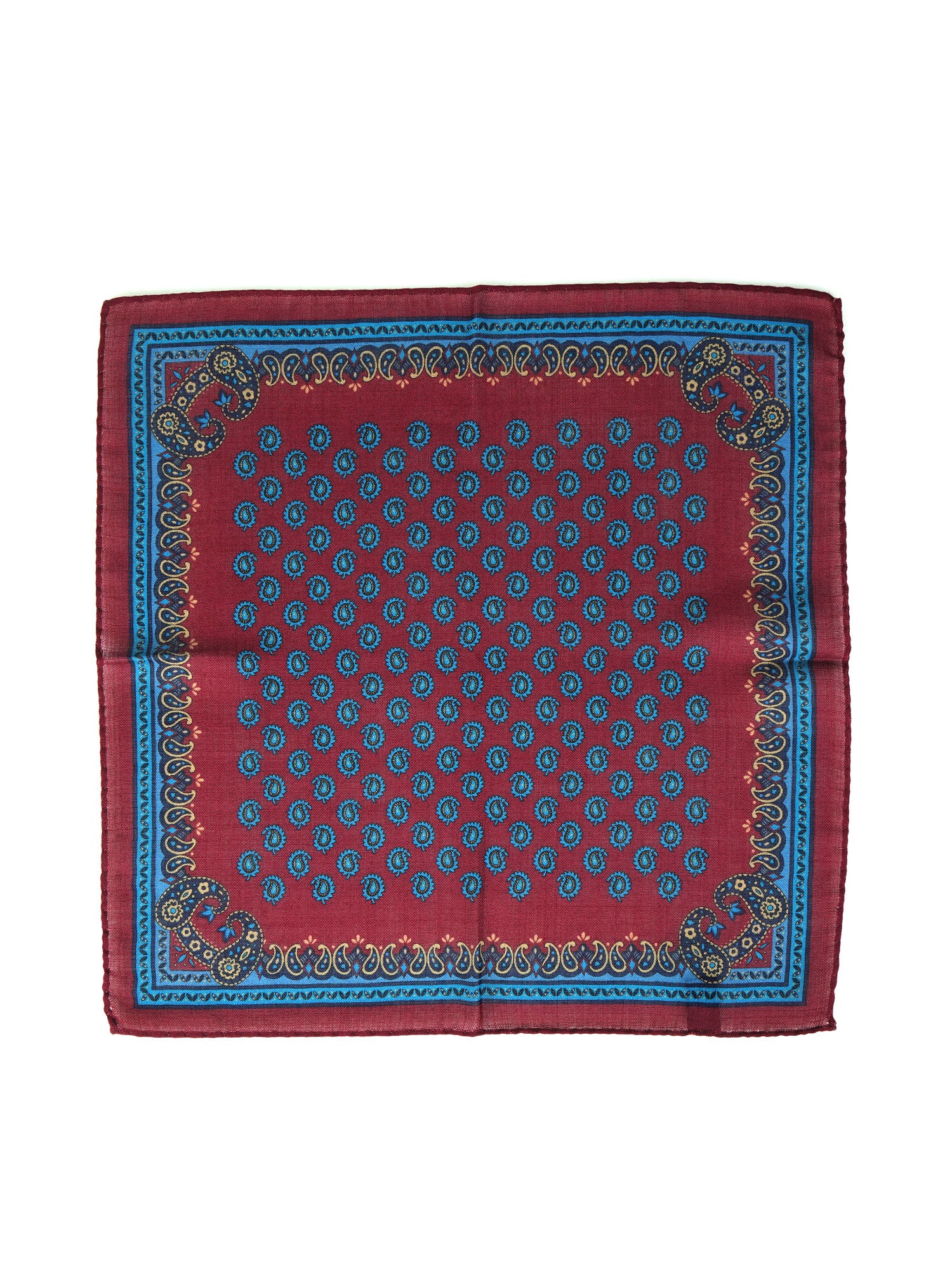 Fazzoletto da taschino bordeaux in lana e cashmere PABLITO