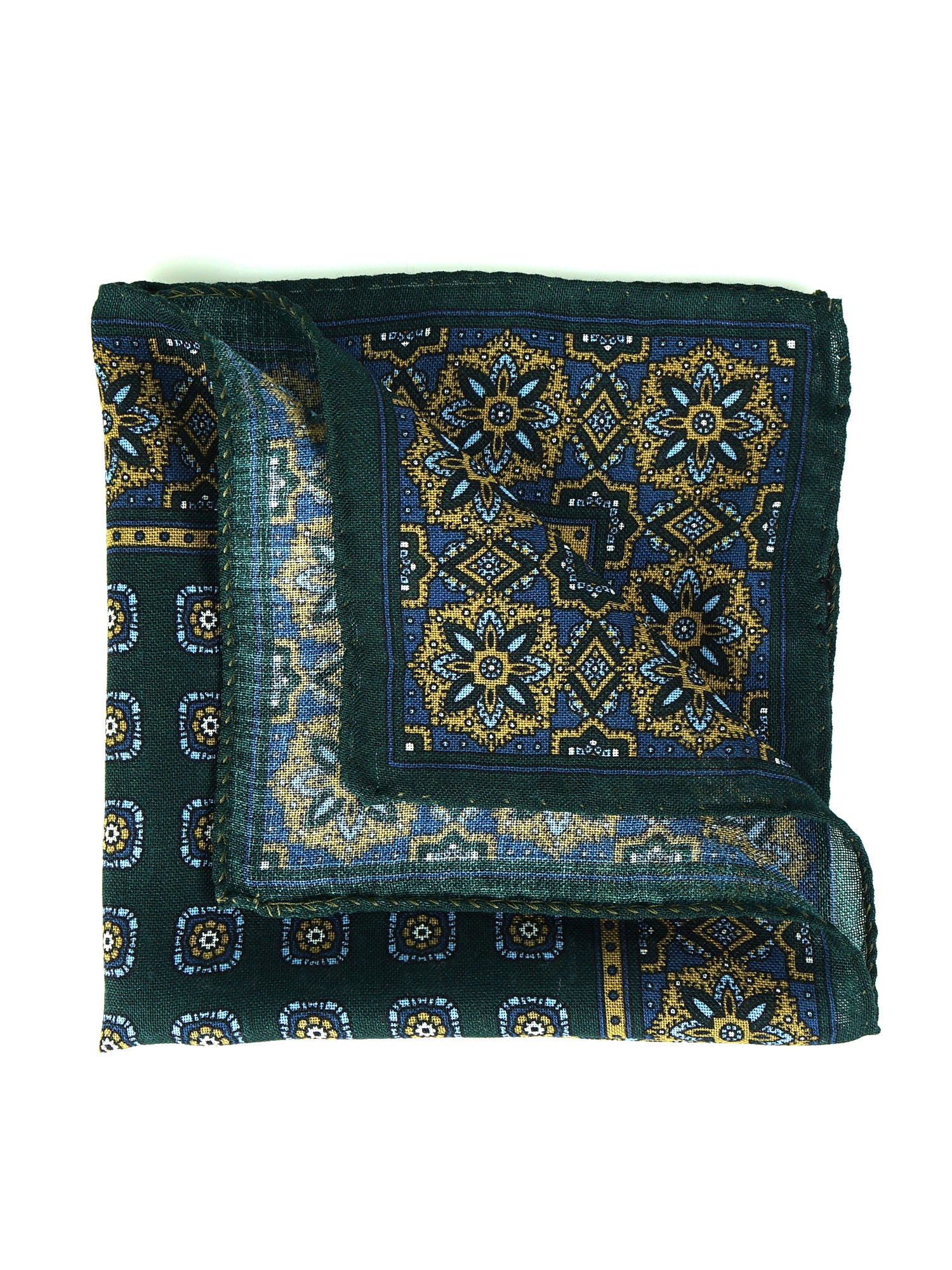 Fazzoletto da taschino verde in lana e cashmere SAMBA