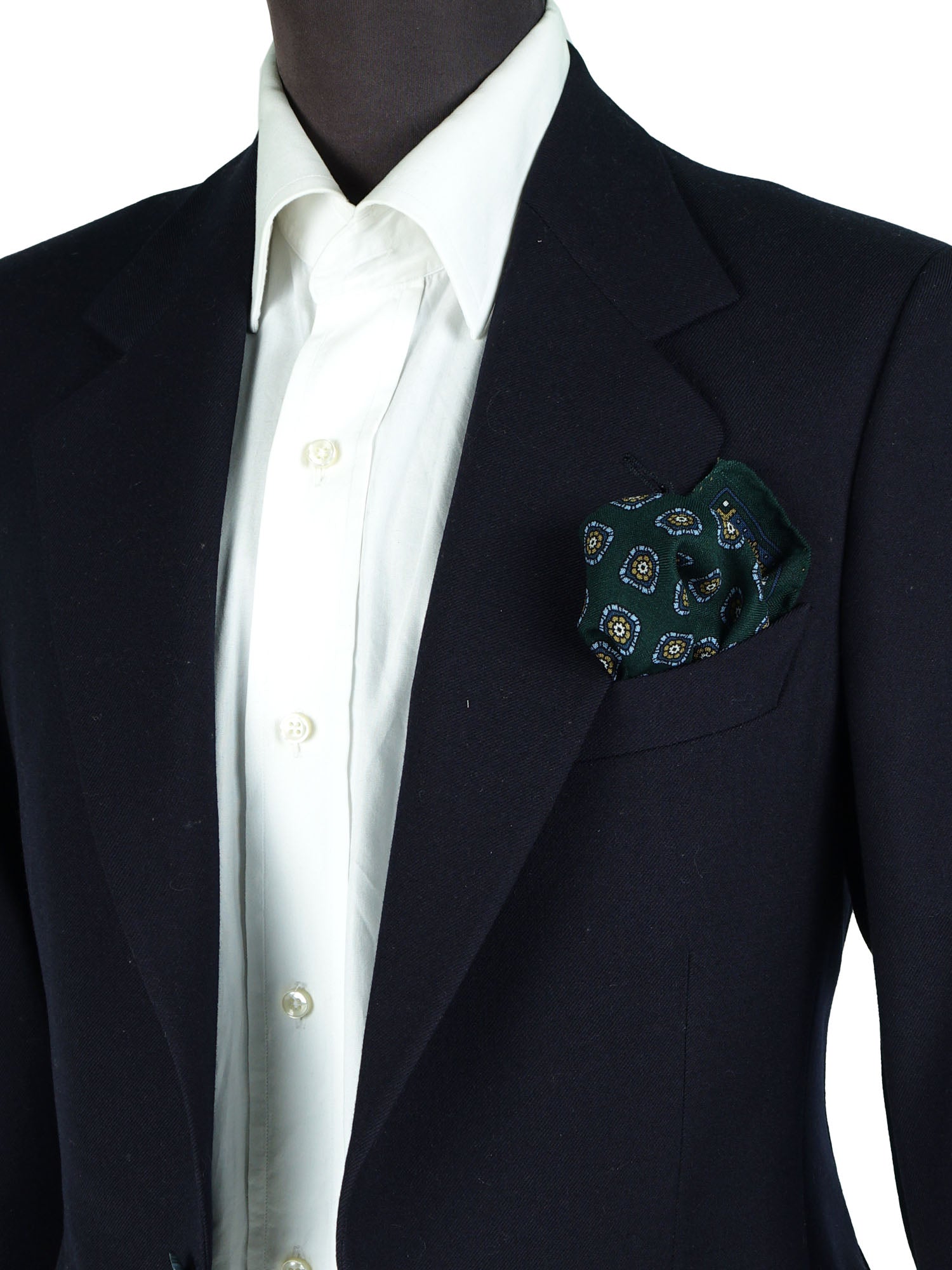 Fazzoletto da taschino verde in lana e cashmere SAMBA