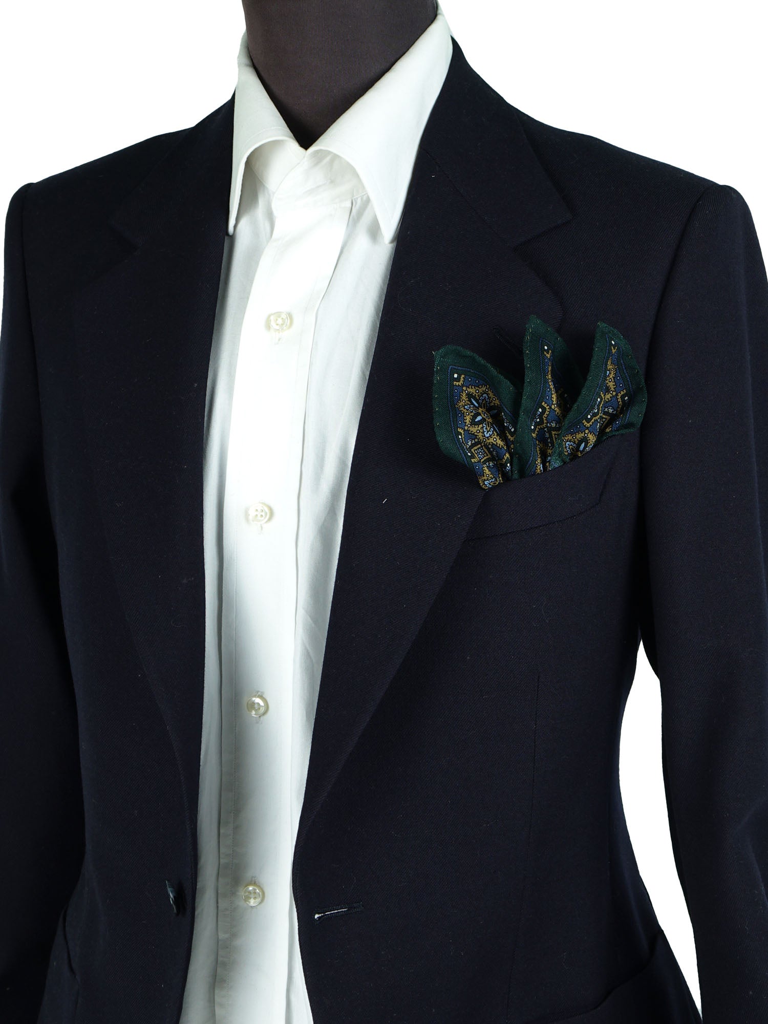 Fazzoletto da taschino verde in lana e cashmere SAMBA