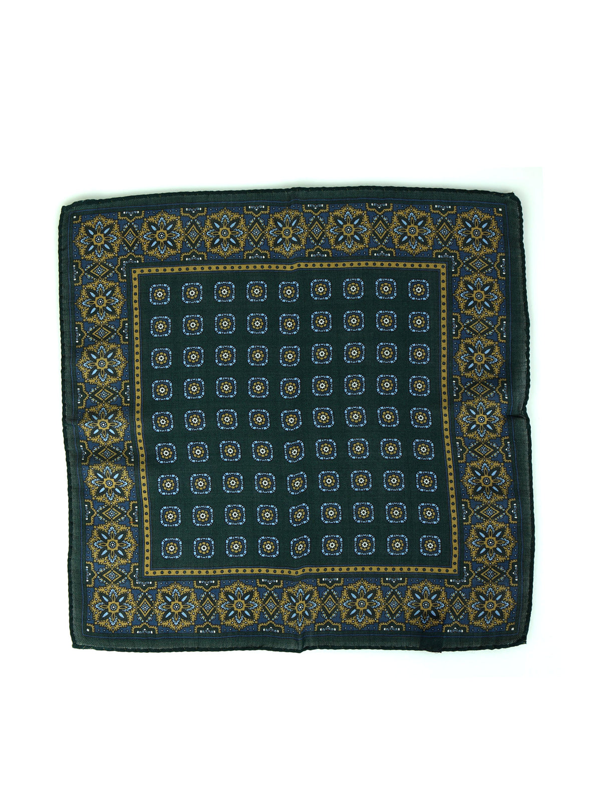 Fazzoletto da taschino verde in lana e cashmere SAMBA