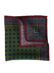 Burgundy scarf 70x70cm in LADY BUGS printed silk