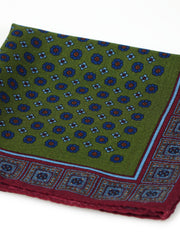 Burgundy scarf 70x70cm in LADY BUGS printed silk