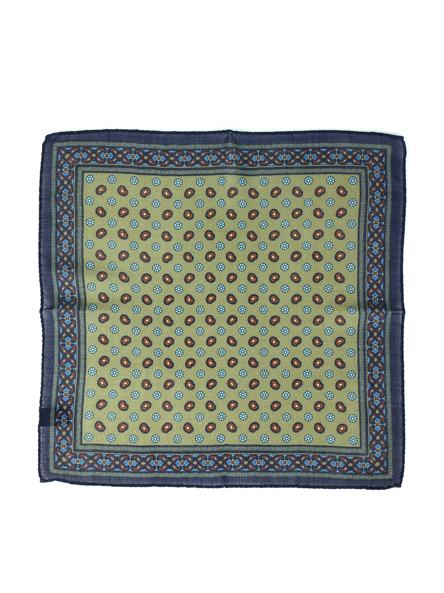 Fazzoletto da taschino verde in lana e cashmere NICOLA