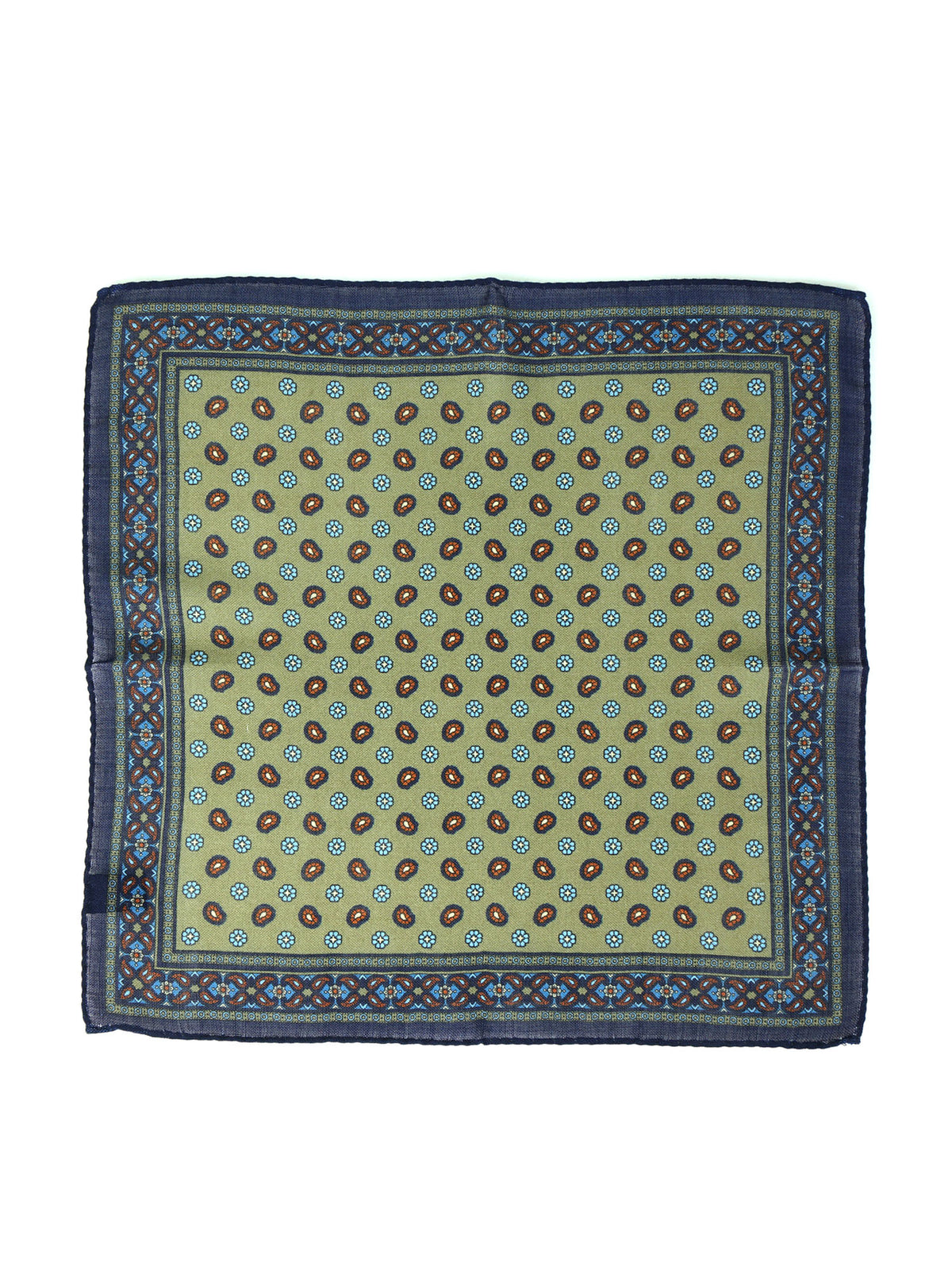 Fazzoletto da taschino verde in lana e cashmere NICOLA