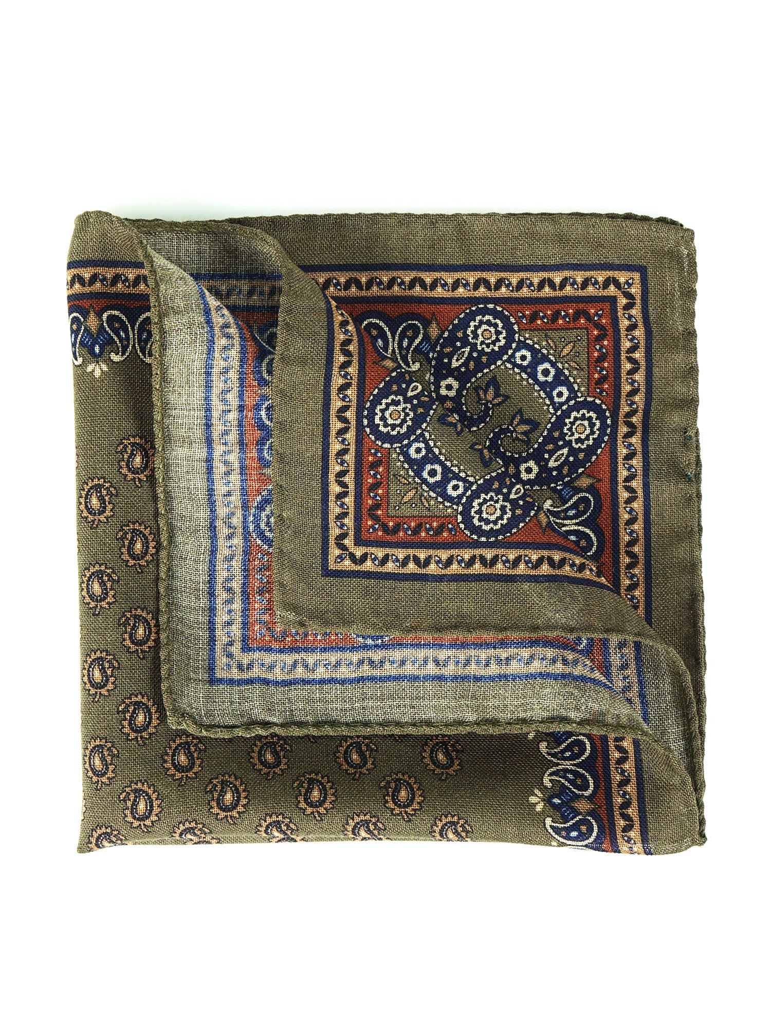 Fazzoletto da taschino verde in lana e cashmere PABLITO