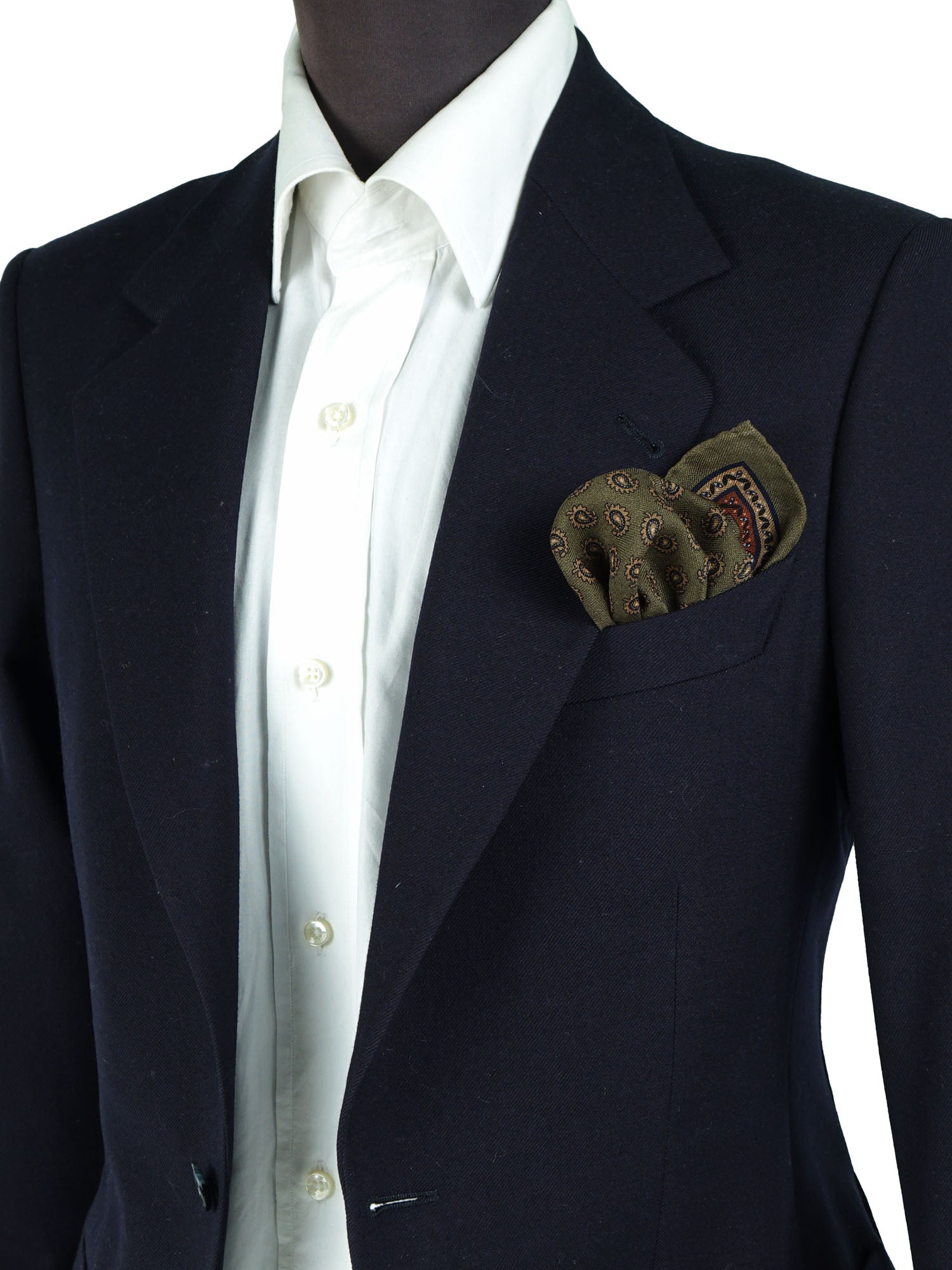 Fazzoletto da taschino verde in lana e cashmere PABLITO