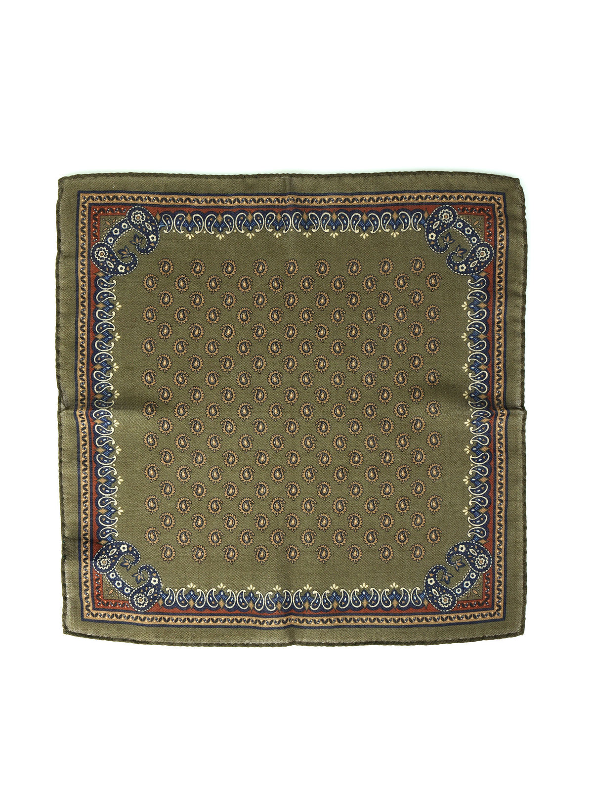 Fazzoletto da taschino verde in lana e cashmere PABLITO