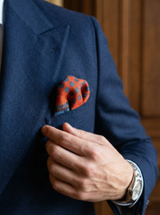 PABLITO Orange Wool and Cashmere Pocket Square